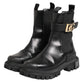 Dolce & Gabbana Black Gold DG Logo Trekking Calf Boots Shoes