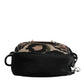 Dolce & Gabbana Multicolor Leopard Jacquard Logo Plaque Neck Strap Bag