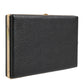 Dolce & Gabbana Black Leather Gold Frame Clutch Evening Party Purse Bag