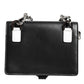 Dolce & Gabbana Black Leather Crystal Embellished Card Holder Wallet