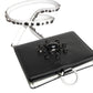Dolce & Gabbana Black Leather Crystal Embellished Card Holder Wallet