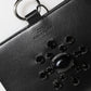 Dolce & Gabbana Black Leather Crystal Embellished Card Holder Wallet