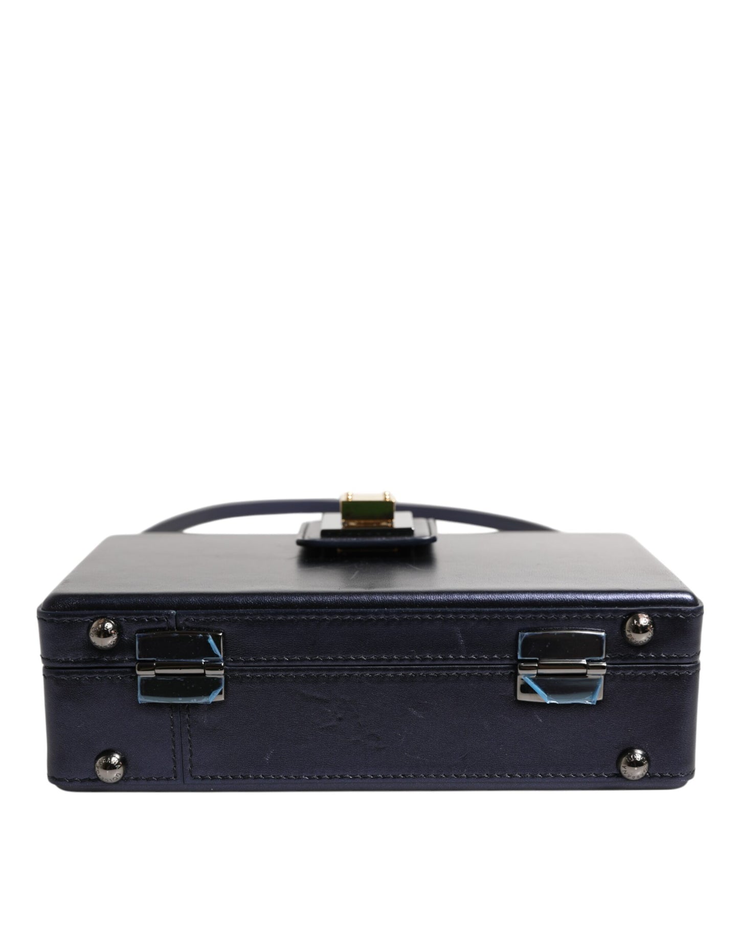 Dolce & Gabbana Blue DG BOX Lambskin Leather Crossbody Strap Bag