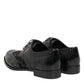 Dolce & Gabbana Black Leather Floral Lace Dress Formal  Shoes