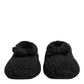 Dolce & Gabbana Black Wool Knit Slip On Ballerina Flats Shoes