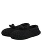 Dolce & Gabbana Black Wool Knit Slip On Ballerina Flats Shoes