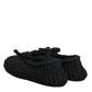 Dolce & Gabbana Black Wool Knit Slip On Ballerina Flats Shoes