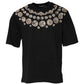 Dolce & Gabbana Black Coin Print Cotton Crew Neck T-shirt