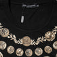 Dolce & Gabbana Black Coin Print Cotton Crew Neck T-shirt