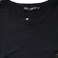 Dolce & Gabbana Dark Blue Logo Plaque Cotton Crewneck T-shirt