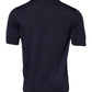 Dolce & Gabbana Dark Blue Silk Crew Neck Short Sleeves T-shirt