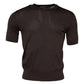 Dolce & Gabbana Brown Silk Crew Neck Short Sleeves T-shirt