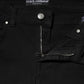 Dolce & Gabbana Black Cotton Skinny Mid Waist Denim Jeans