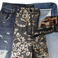 Dolce & Gabbana Multicolor Patchwork Tapered Denim Jeans