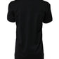 Dolce & Gabbana Black Cotton DG Print Short Sleeve Top T-shirt