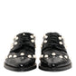 Dolce & Gabbana Black Leather Faux Pearl Dress Broque Shoes