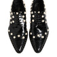 Dolce & Gabbana Black Leather Faux Pearl Dress Broque Shoes