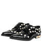 Dolce & Gabbana Black Leather Faux Pearl Dress Broque Shoes