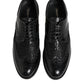 Dolce & Gabbana Black Leather Floral Lace Dress Formal Shoes