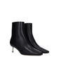 Off-White Black Leather Ankle Boots