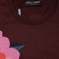 Dolce & Gabbana Maroon Floral Silk Crew Neck Blouse Top
