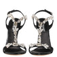 Dolce & Gabbana Black Keira Crystals Heels Sandals Shoes
