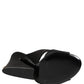 Dolce & Gabbana Black Logo KEIRA Satin Slides Sandals Shoes