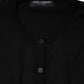 Dolce & Gabbana Black Wool Knit Round Neck Cardigan Sweater