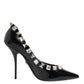 Dolce & Gabbana Black Crystals Studs Stiletto Pumps Shoes