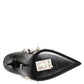 Dolce & Gabbana Black Crystals Studs Stiletto Pumps Shoes