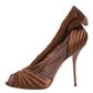 Dolce & Gabbana Brown Bette High Heeled Ankle Boots Shoes
