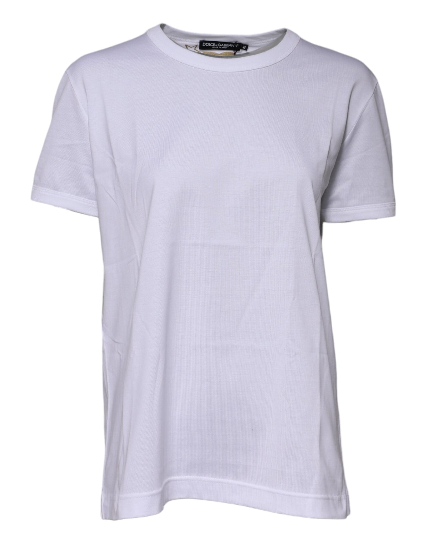 Dolce & Gabbana White Cotton Goodluck 2022 Crew Neck T-shirt
