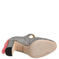 Dolce & Gabbana Silver Glitter Mink Fur VALLY Pump Shoes