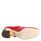 Dolce & Gabbana Red Leather DG Logo Heels Sandals Shoes