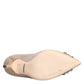 Dolce & Gabbana Beige Leather Crystal Embellished Pumps Shoes