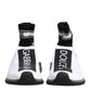 Dolce & Gabbana White Black Sorrento Socks Sneakers Shoes