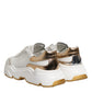 Dolce & Gabbana White Gold DAYMASTER Leather Sneakers Shoes