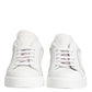 Dolce & Gabbana White Gold Leather Low Top Sneakers Shoes