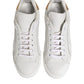 Dolce & Gabbana White Gold Leather Low Top Sneakers Shoes