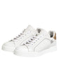 Dolce & Gabbana White Gold Leather Low Top Sneakers Shoes
