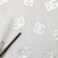 Dolce & Gabbana Off White Logo Monogram Ascot Collar Top