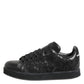 Dolce & Gabbana Black Floral Lace Low Top Sneakers Shoes