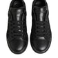 Dolce & Gabbana Black Floral Lace Low Top Sneakers Shoes