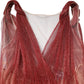 Dolce & Gabbana Burgundy Mesh Sleeveless Midi A-line Dress