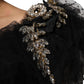 Dolce & Gabbana Black Crystal Embellished Midi A-line Dress