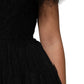 Dolce & Gabbana Black Crystal Embellished Midi A-line Dress