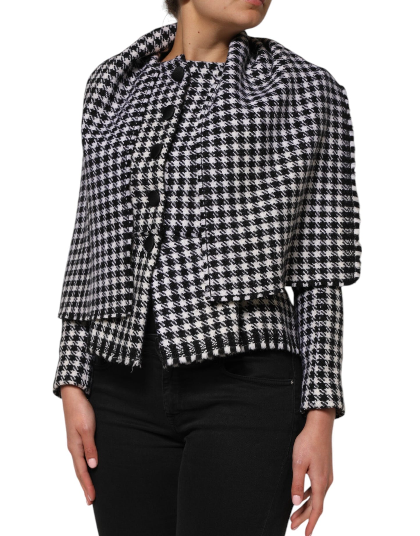 Dolce & Gabbana Multicolor Wool Monochrome Patterned Jacket