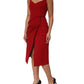 Dolce & Gabbana Red Viscose Stretch Slit Sheath Midi Dress