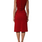 Dolce & Gabbana Red Viscose Stretch Slit Sheath Midi Dress