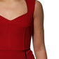 Dolce & Gabbana Red Viscose Stretch Slit Sheath Midi Dress
